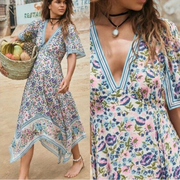 Spell Dresses & Skirts - Spell & The Gypsy Women's Impala Lily Handkerchief Boho Midi Dress Size Small